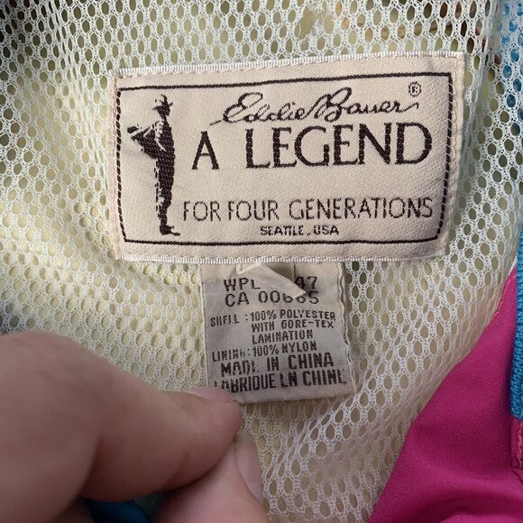 VTG Eddie Bauer A Legend ￼Women’s Jacket Full Zip Retro ￼Pink Blue White Size M - Picture 6 of 11